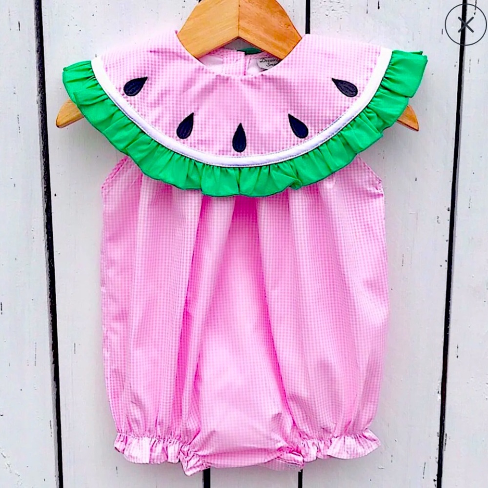 NWT smocked Watermelon Bubble 12 M
